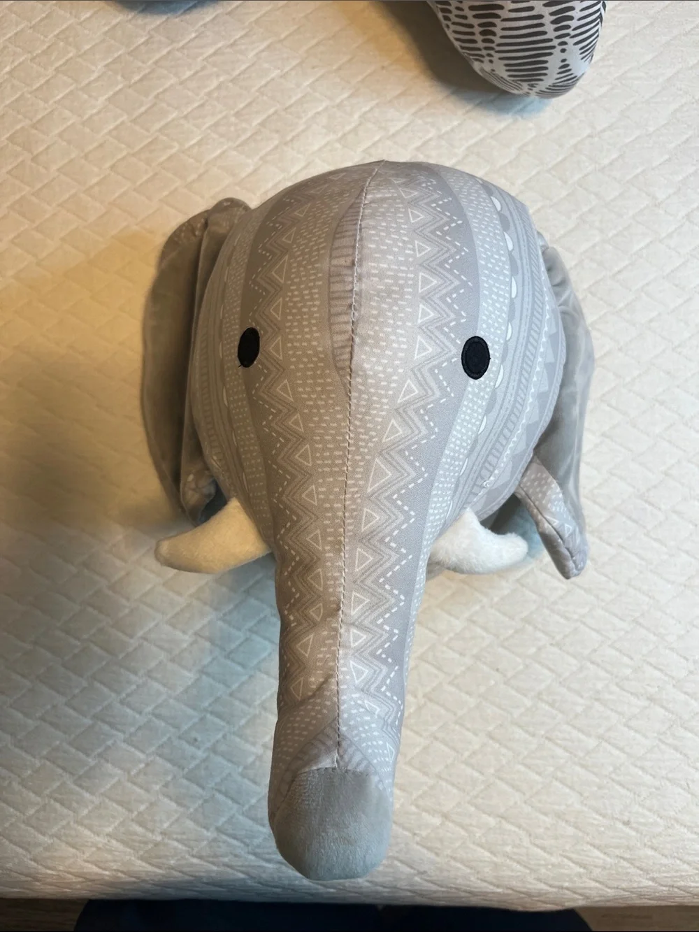 Nojo fabric Zebra and Elephant Plush Heads for Wall, Nursery Decor for Kids